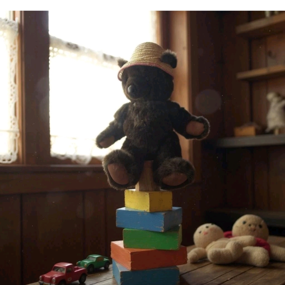 THE VERMONT TEDDY BEAR 15" LENGTH Adorable Brown Teddy Bear with Hat